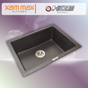 HCE Single Bowl Granite Sink GKS 6146 - Metalic Black