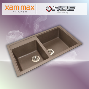 HCE Double Bowl Granite Sink GKS 8650 - Metalic Brown