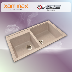 HCE Double Bowl Granite Sink GKS 8650 - Volcano