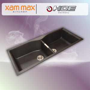 HCE Double Bowl Granite Sink GKS 11450 - Metalic Black