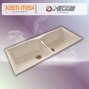 HCE Double Bowl Granite Sink GKS 11450 - White