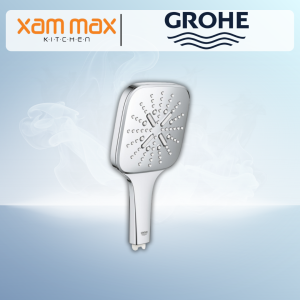Grohe 26550000 (Chrome) 26551LS0 (White) Rainshower 130 Smart Active Cube Square Hand Shower Head / 3 Spray / Massage