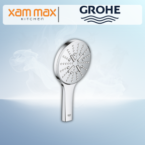 Grohe 26544000 (Chrome) 26544LS0 (White) Rainshower 130 Smart Active Round Hand Shower Head / 3 Spray / Massage