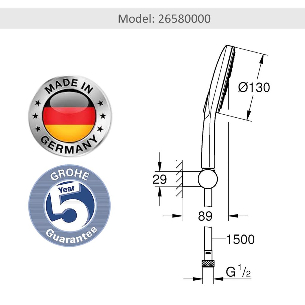 Grohe Rainshower 130 Smart Active 26580000 Hand Shower Set With Shower ...