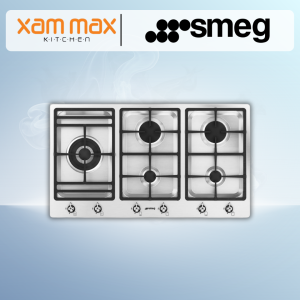Smeg PS906-5 5 Burner Classic Series / Ultra Low Profile / Stainless Steel Gas Cooker Hob