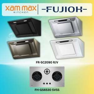 Fujioh Inclined Hood FR-SC2090 V/R (With GFO Duct Cover) + Fujioh Gas Hob FH-GS6530 SVSS