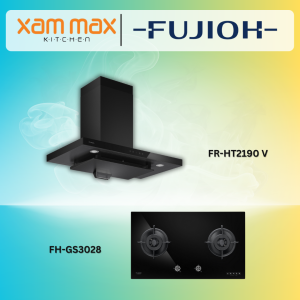 FUJIOH Cooker Hood FR‑HT2190V + FUJIOH Gas Hob With Knob Shield FH‑GS3028 SVGL