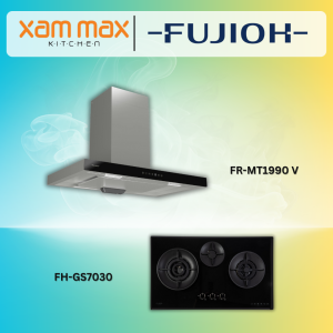 FUJIOH Cooker Hood With Glass Panel FR-MT1990V + FUJIOH Gas Hob With 1 Double Inner Flame Burner FH-GS7030 SVGL