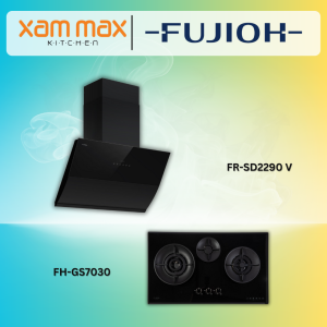 FUJIOH Cooker Hood FR-SD2290V + FUJIOH Gas Hob With 1 Double Inner Flame Burner FH-GS7030 SVGL