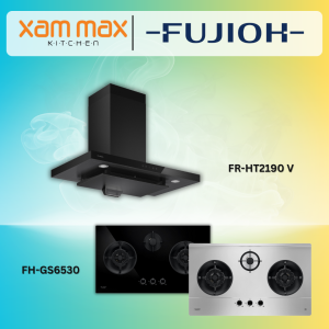FUJIOH Cooker Hood FR-HT2190V + FUJIOH Gas Hob With Sectional Flame Control FH-GS6530