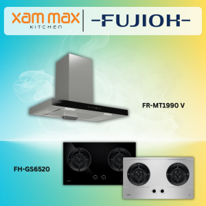 FUJIOH Cooker Hood With Glass Panel FR-MT1990 + FUJIOH Gas Hob FH-GS6520