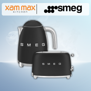 SMEG 50’s Style Combo – Toaster + Kettle (Matte Black)