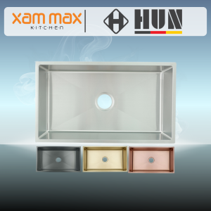 HUN Deep Bowl Kitchen Sink | SUS 304 Stainless Steel Nano Sink (780 x 450 x 230)