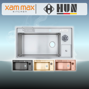 HUN (620 x 395 x 230 mm) Nano Single Bowl Topmount SUS304 Stainless Steel Korean Style Handmade Kitchen Sink / Sinki Dapur