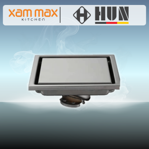 HUN HFD 414-SS Titanium Transparent Floor Drainer | SUS304 Stainless Steel Floor Trap & Grating