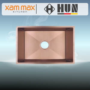 HUN HKS 543 Honeycomb Nanotech Kitchen Sink - Single Bowl Nano Rose Gold | Undermounted SUS304 Sink (610 x 470mm)