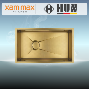 HUN HKS 451 Honeycomb Multifunction Kitchen Sink - Nano Gold Undermount Single Bowl SUS304 Stainless Steel Sink (680 x 450mm)