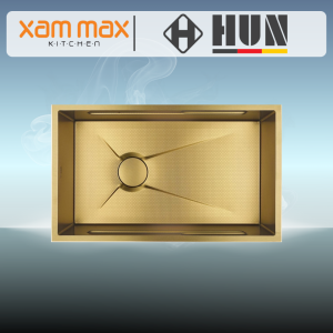 HUN HKS 452 Honeycomb Multifunction Kitchen Sink Nano Gold - Undermount Single Bowl SUS304 Stainless Steel Sink (760 x 450mm)