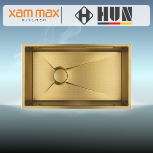HUN HKS 453 Honeycomb Multifunction Kitchen Sink - Nano Gold Undermount Single Bowl SUS304 Stainless Steel Sink (850 x 450mm)
