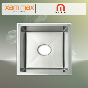 MUUD MKS-4545 Single Bowl Undermount Kitchen Sink | SUS304 Stainless Steel Satin Finish Sink 450x450mm | 1.2mm Thick Kitchen Sink