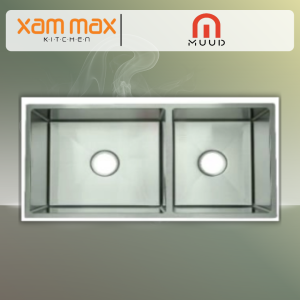 MUUD MKS-8645 Double Bowl Undermount Sink – SUS304 Stainless Steel Satin Finish Kitchen Sink (860 x 450 x 230mm)