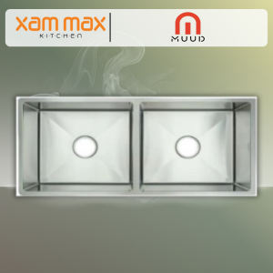 MUUD MKS-9645 Double Bowl Undermount Kitchen Sink – SUS304 Stainless Steel Satin Finish (960 x 450 x 230mm)