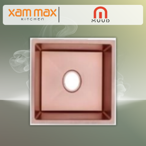 MUUD MKS-4045-RG Single Bowl Undermount Kitchen Sink – SUS201 Stainless Steel Nano Rose Gold Finish (400 x 450 x 230mm)