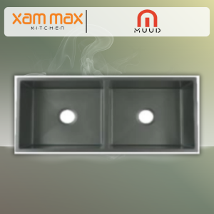 MUUD MKS-9745-T Double Bowl Undermount Sink – Nano Titanium SUS201 Stainless Steel Kitchen Sink (970 x 450 x 230mm)