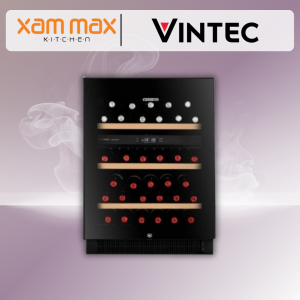 VINTEC VWD050SBA-X Dual Zone Wine Chiller | 40 Bottle Wine Cooler with ECO Technology & Borderless Black Glass Door